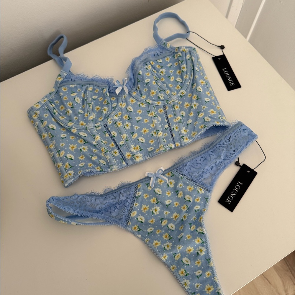 Blue Floral Intimates Set
